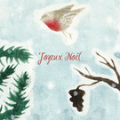 Rouge-gorge sur fond d'hiver pour Noël